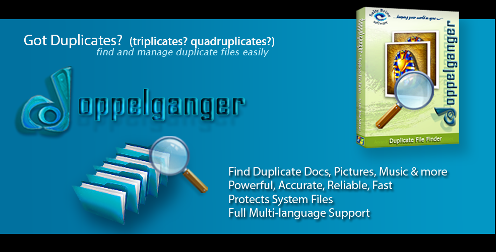 Find and Delete duplicate files easily with doppelganger Locate and remove duplicate files using the Windows duplicate file finder, Doppelganger